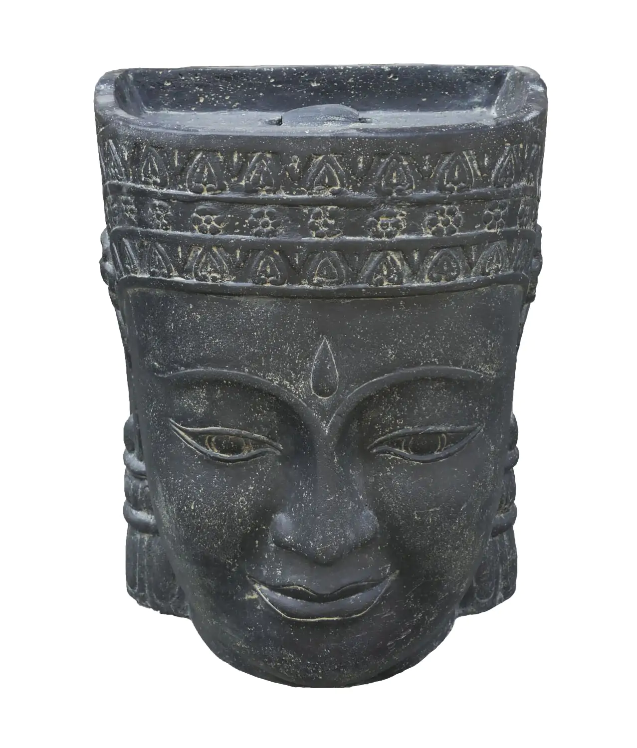  Product image 1 of the product “Classic Khmer head as a water feature, antique finish, in heights of 70cm and 85cm. ”